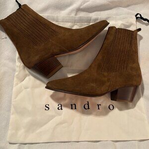 Sandro Ameyla Suede Ankle Boots EU 37/US 6.5-7